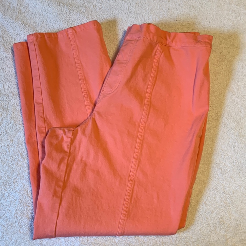 Isaac Mizrahi Live! Peach pull-on pant, size 14
